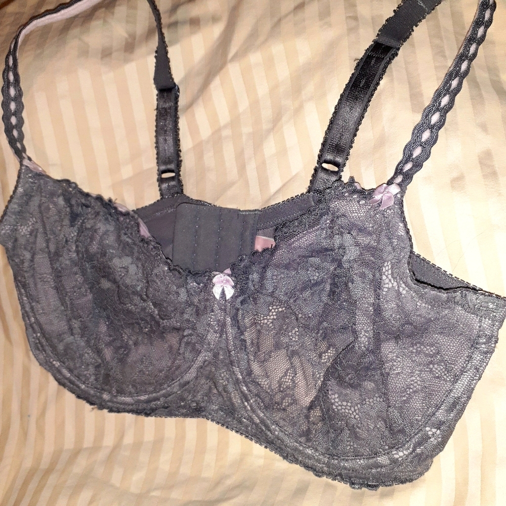 Jezebel 34DDD lace mesh unlined underwire sheer